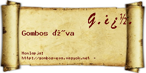 Gombos Éva névjegykártya