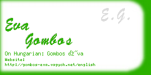 eva gombos business card